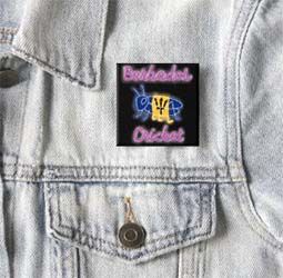 2 inch square pin of Barbados Cricket logo